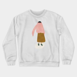 Girl Hiding Face, Scandi Artwork, Nordic Art Crewneck Sweatshirt